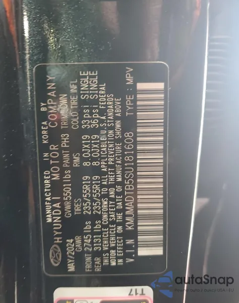 2025 Genesis Gv70 Base from USA, damaged, VIN KMUMADTB5SU181608